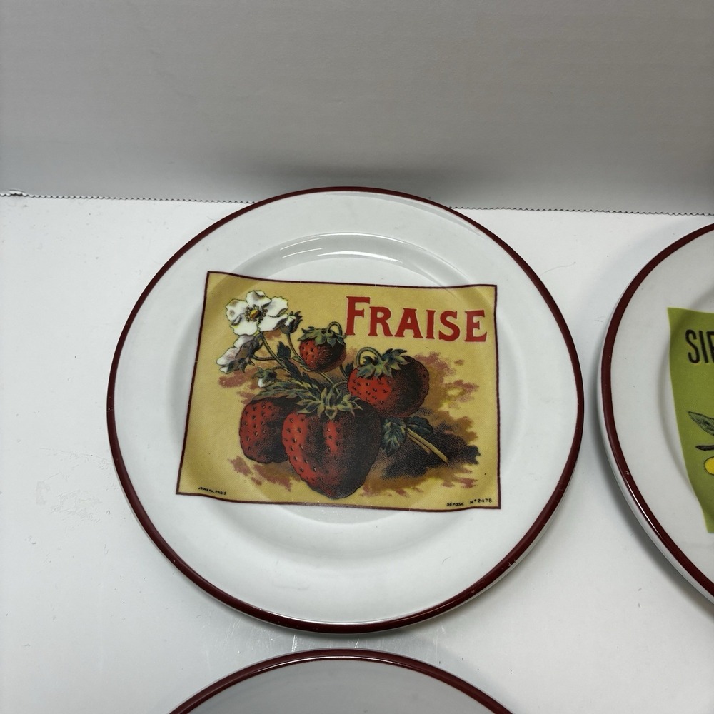 Set of 6 Williams Sonoma Side Plates Rosanna Harvest Market Made in Italy Fruit - Picture 2 of 11